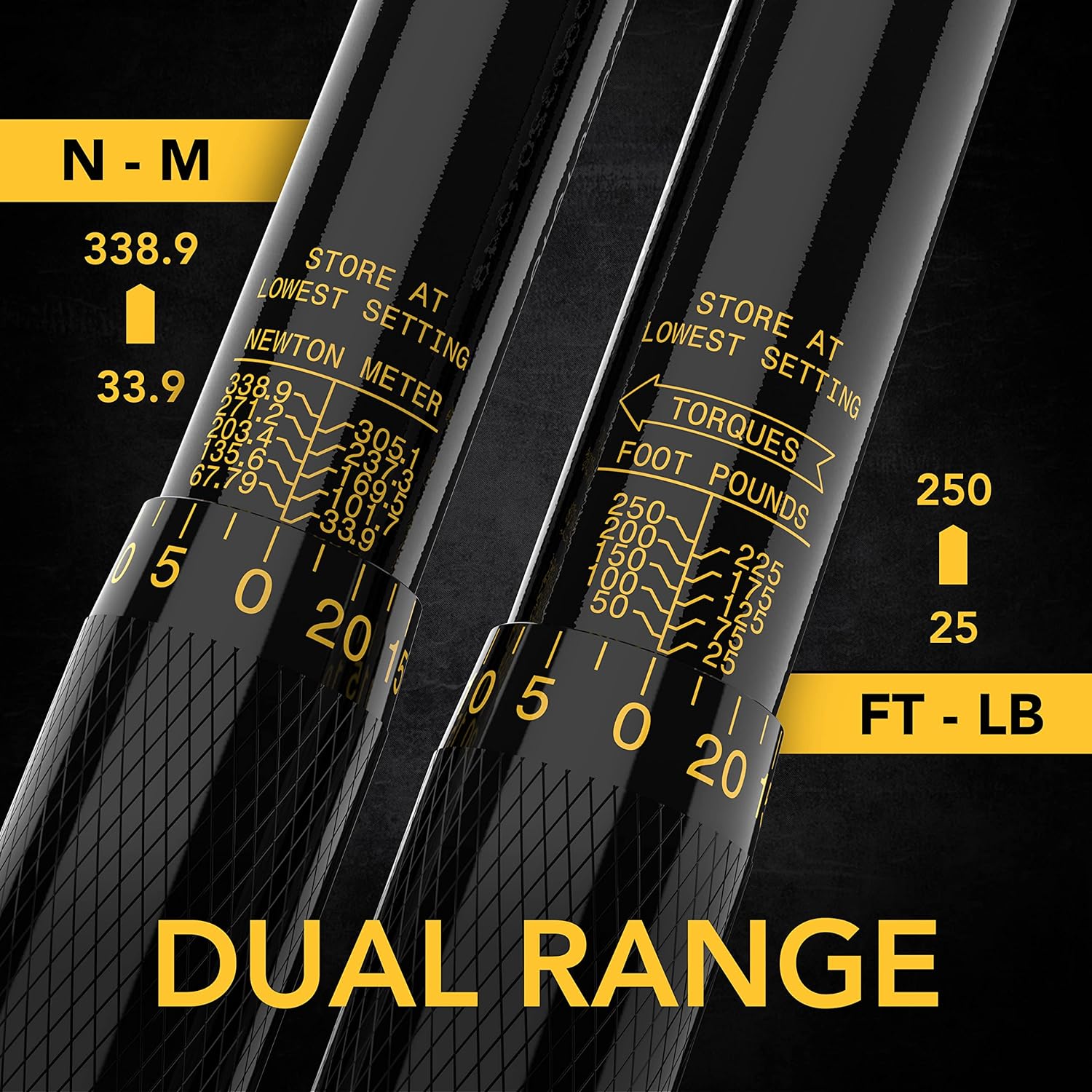 LEXIVON 1/2-Inch Drive Click Torque Wrench 25-250 Ft-Lb/33.9-338.9 Nm (LX-184) Pack of 2