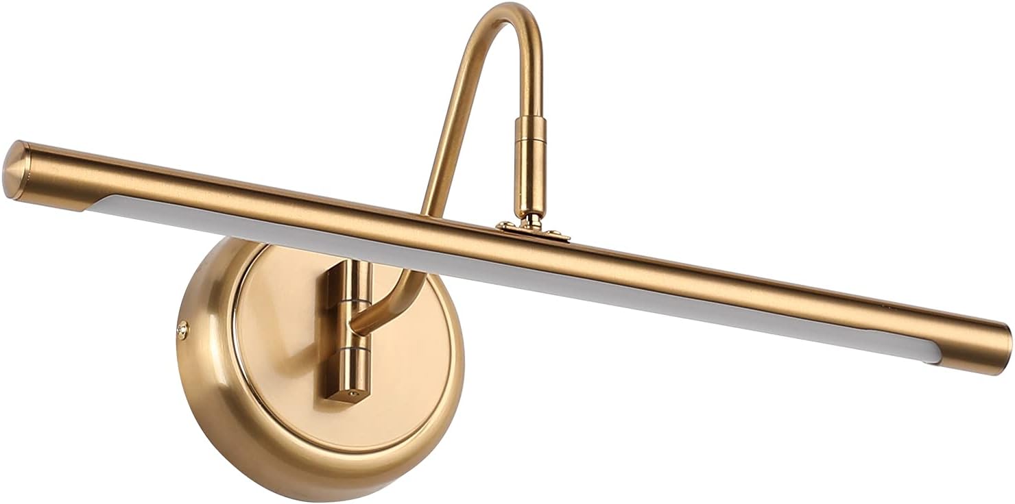 Modern LED Picture Lights Mini Accent Spotlights Brief Metal Artwork Display Lamp 24.4&ldquo; Inch14W(70W Eqv.),Natural White 4000K,Hardwired Swing Arm,Antique Bronze Finishing