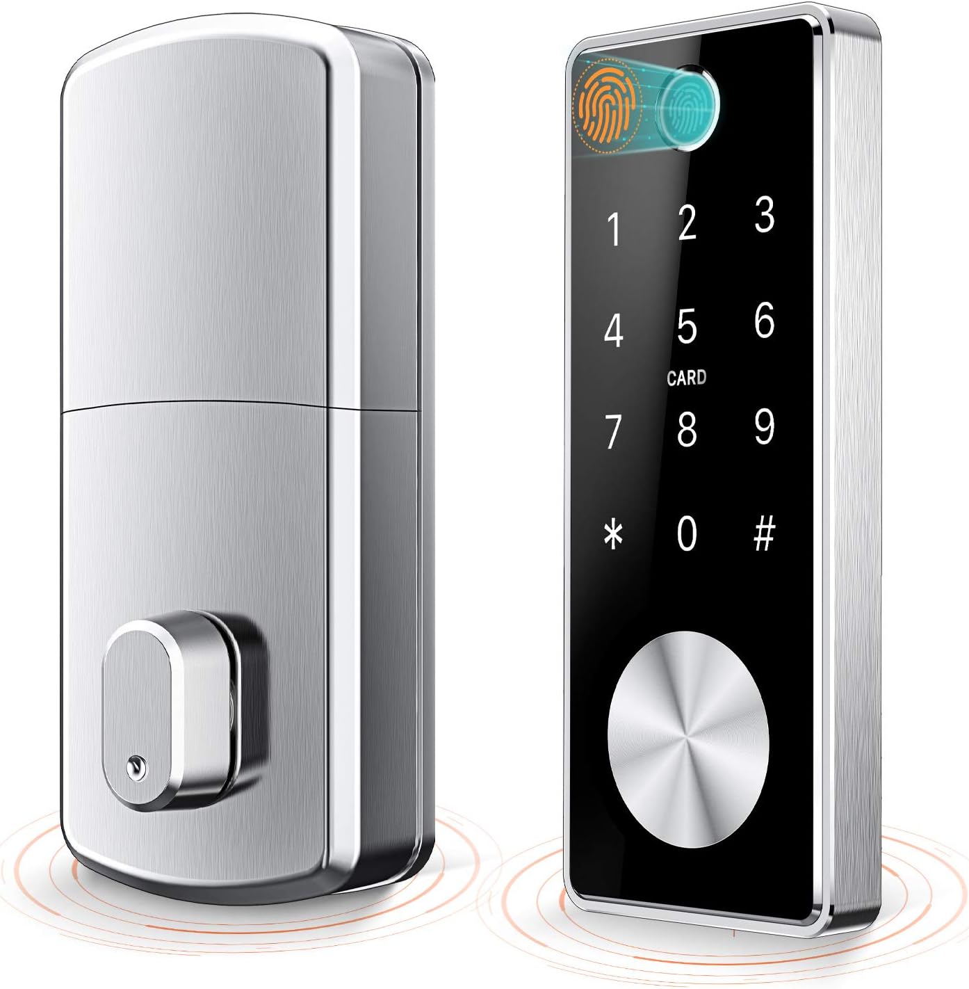 Smart Deadbolt Keyless Entry Door Lock 5 in 1 Fingerprint Bluetooth APP Key Fob Keypad Digital Door Lock Security Front Door Work with WiFi Gateway and Alexa for Home Office Garage by Holify (Black)