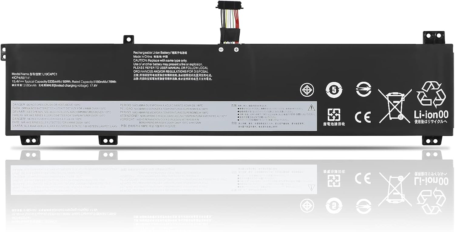 TIIANTE L19C4PC1 Laptop Battery Replacement for 5-15IMH05 5-15ARH05 5P-15IMH05 Series 5B10W86194 L19C4PC0 5B10W86196 L19M4PC0 5B10W86195 L19M4PC1 5B10W86192 15.4V 80Wh 5335mAh Pack of 2