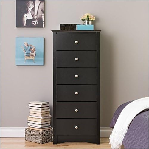Pemberly Row 6 Drawer Chest in Black Finish