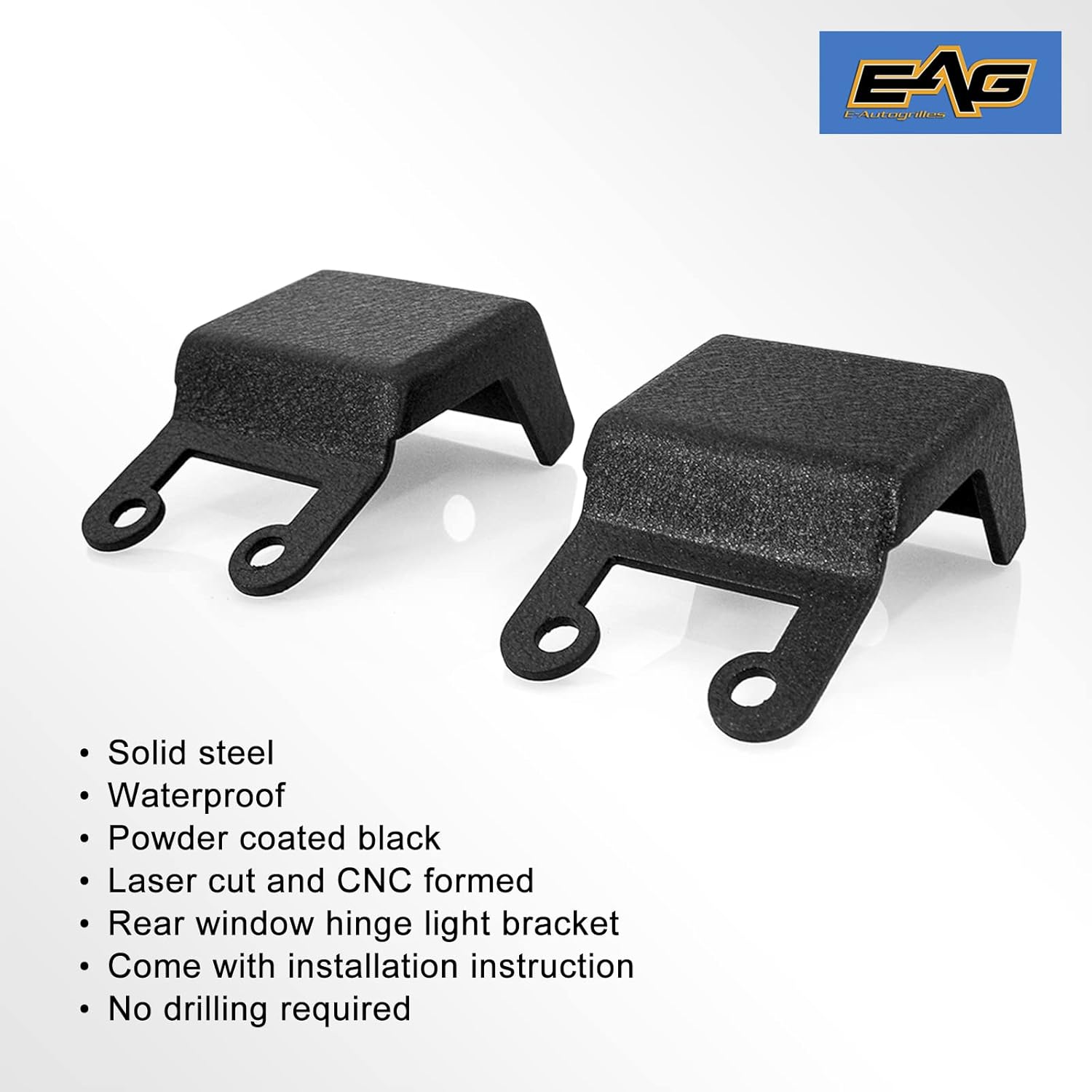 EAG Rear Window Hinge LED Light Mount Brackets Fit for 07-18 Wrangler JK Pack of 2