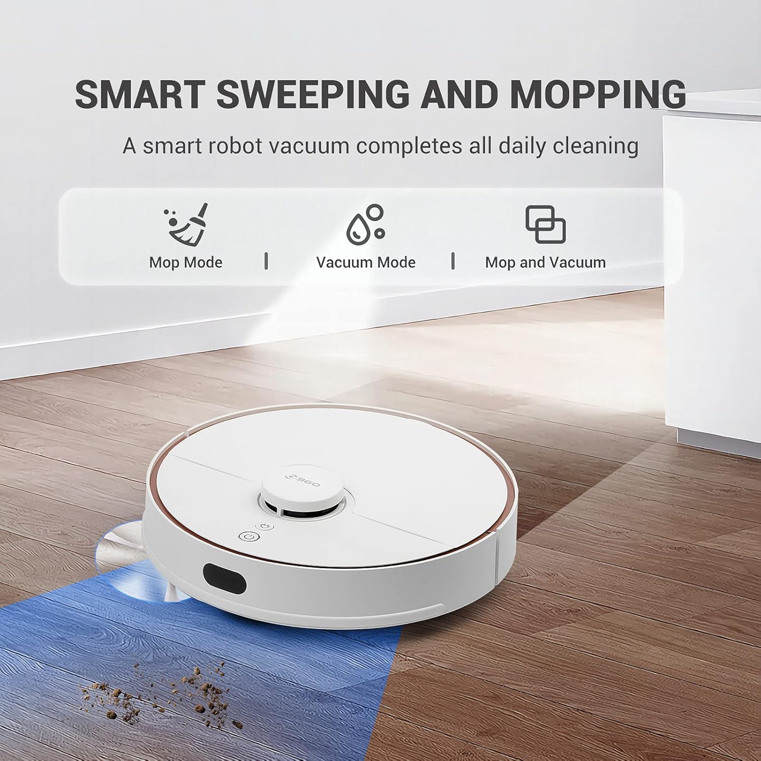 boqii Robot Vacuum and Mop,2200pa Robot Vacuum Cleaner, [Automatic Sweeping and Mopping] Robotic Vacuums for Pet Hair, User-Friendly App, WiFi Connected Robots Work with Alexa - Boqii