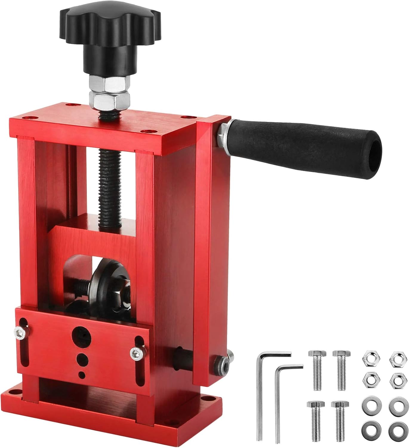 Happybuy Manual Wire Stripping Machine 1.5-20mm Diameter, Copper Wire Peeler Machine Hand Crank Operated, Scrap Cable Stripper Durable and Rigid Aluminum Alloy Construction,for Wire Recycling