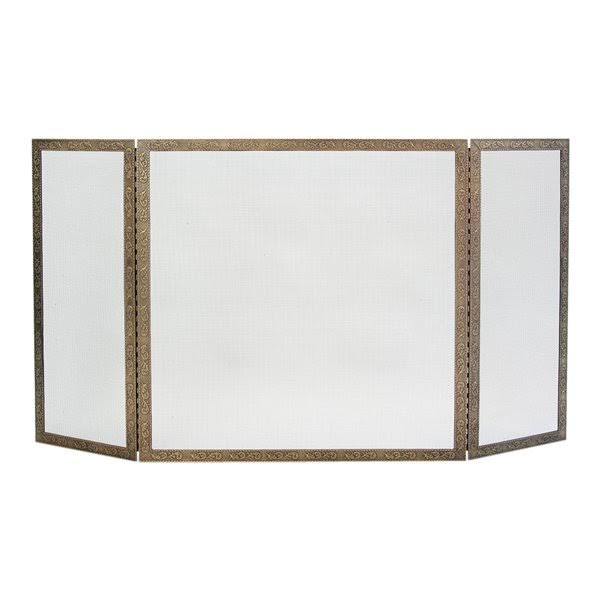 Pilgrim Hearth Bay Branch 3 Panel Fireplace Screen Finish: Black