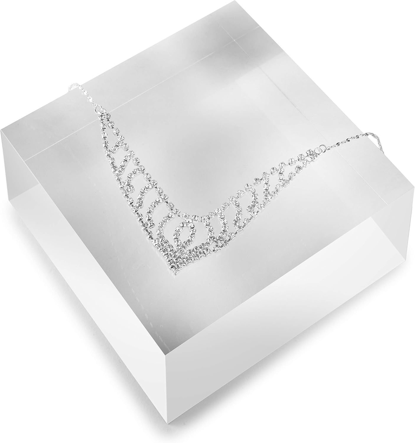 Huang Acrylic Clear Thick Square Riser Block for Display 5 x 5 x 2 inches Pack of 2