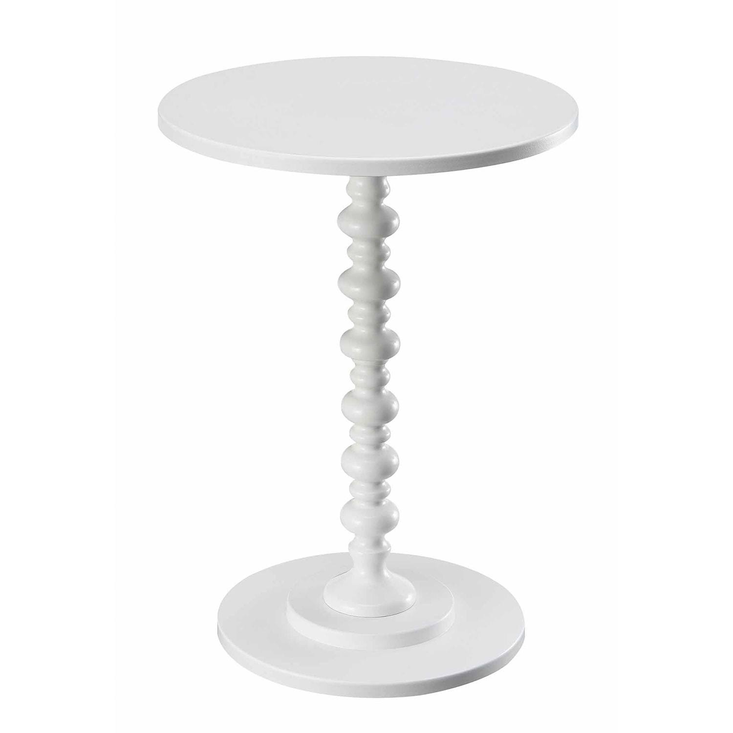 Convenience Concepts Palm Beach Spindle Decorative Home End Table, White, Brown