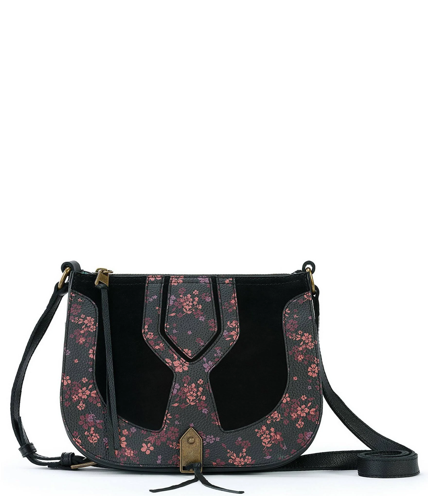 The Sak Playa Saddle Bag | Black Folk Floral