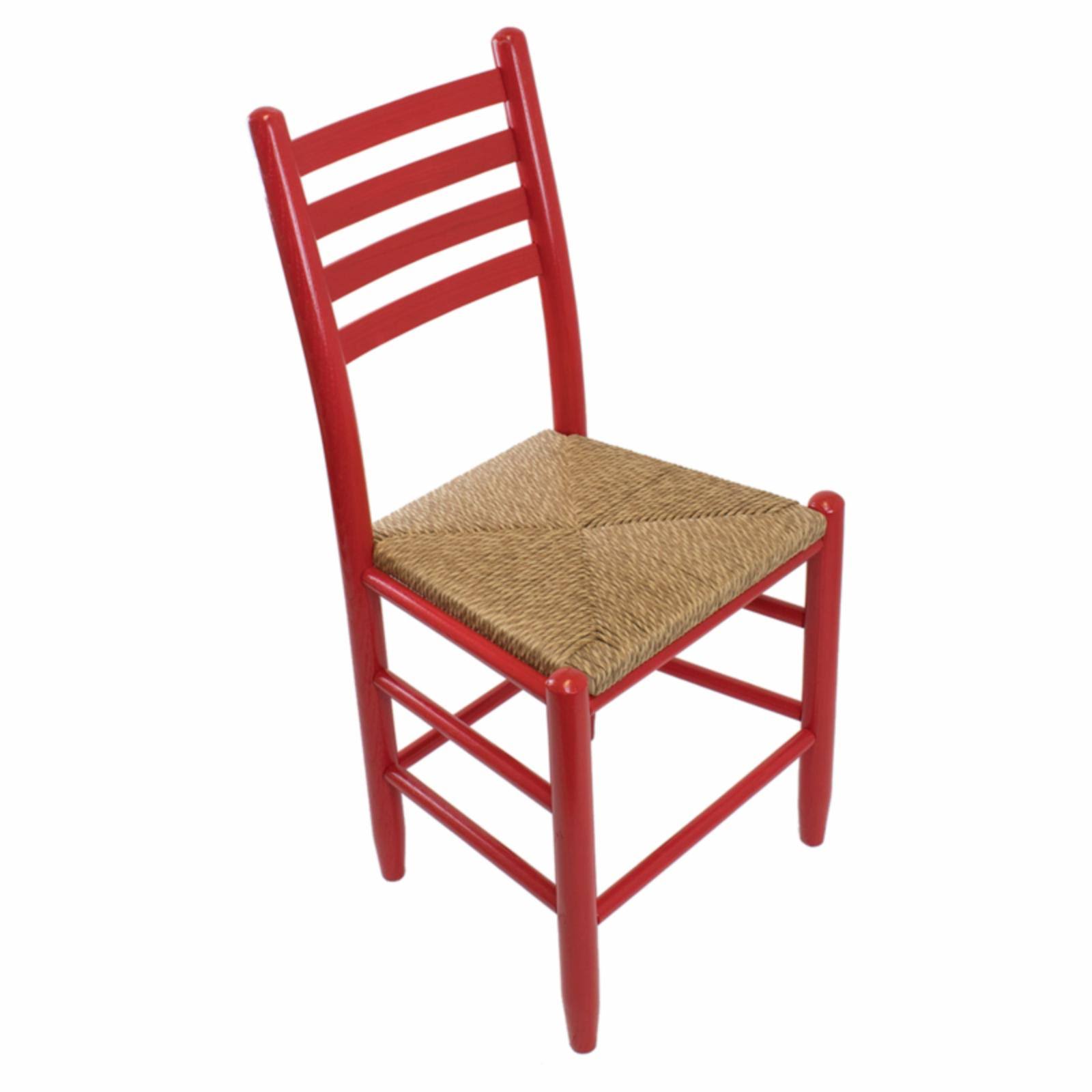 Dixie Seating Asheville 4-Slat Steam Bent Ladder Back Woven Seat Dining Side Chair, Woodleaf White