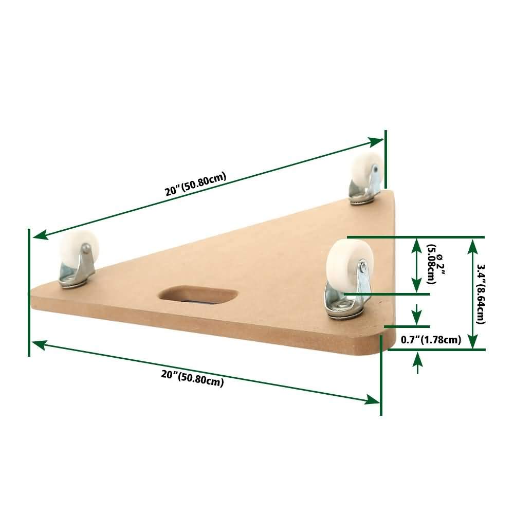 Factorduty 4 Pack of 20 Inch Triangular Triangle Wood Platform Dolly Dollies Furniture Dolly Mover Carrier Dolly Cart 350-LB Load Rating 2 Inch Wheel Pack of 4