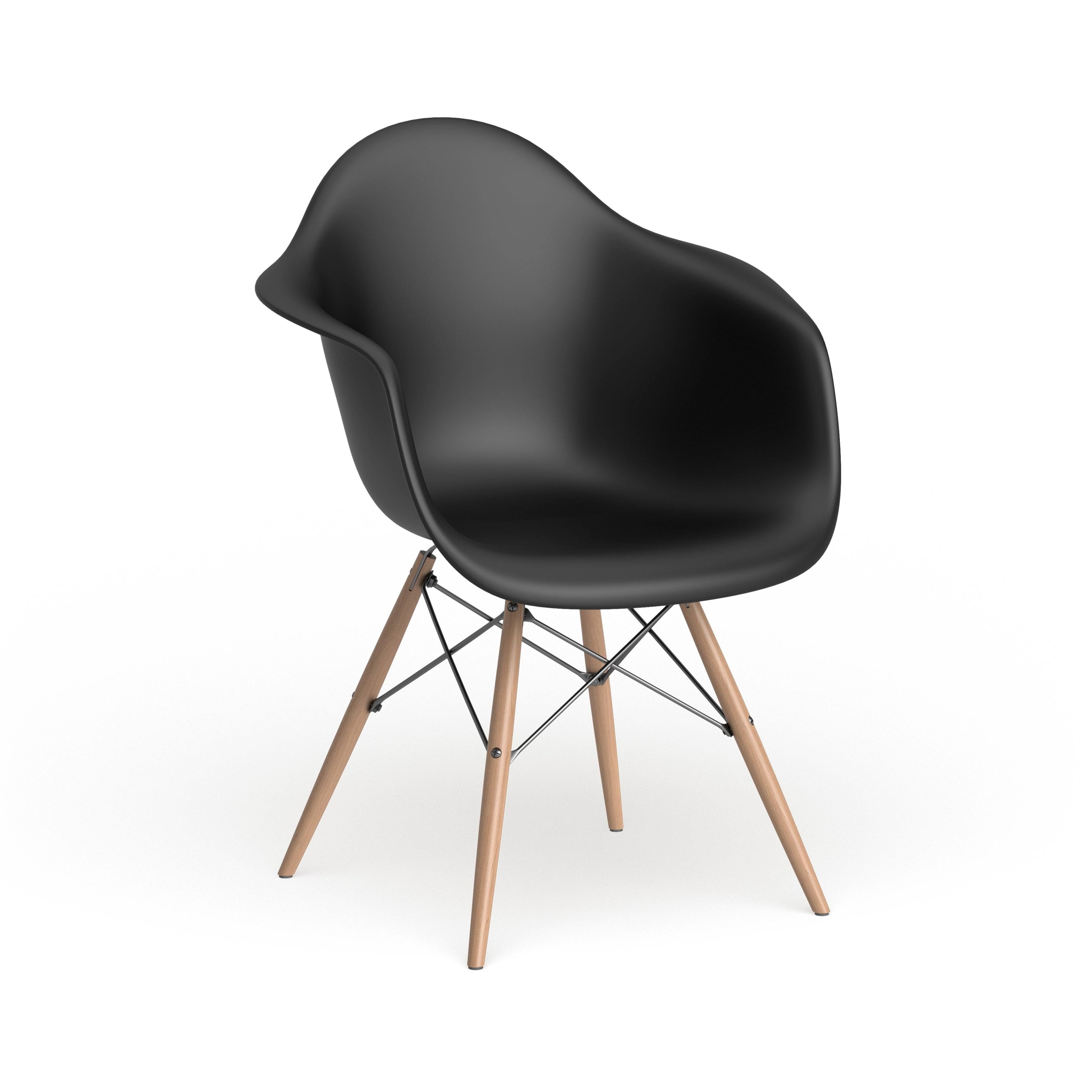 Carson Carrington Bremsnes Molded Chair with Wood Legs - Chair, Black