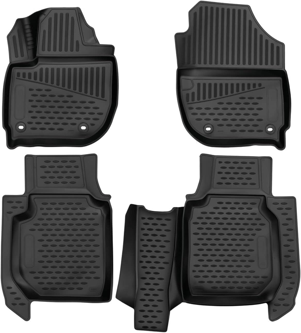 Fits 2016-2022 Honda HR-V Floor Mats Front & 2nd Row Seat Liner Set All Weather Full Set Liners (Black)
