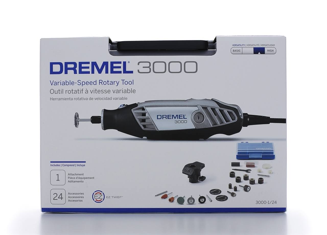 Dremel 3000 Series 1.2 Amp Variable Speed Corded Rotary Tool Kit With 24 Accessories