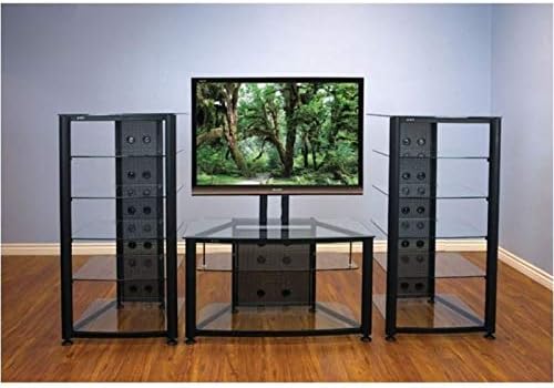 VTI RGR Series 6 Shelf Audio Rack-Silver Frame/Frosted Shelves