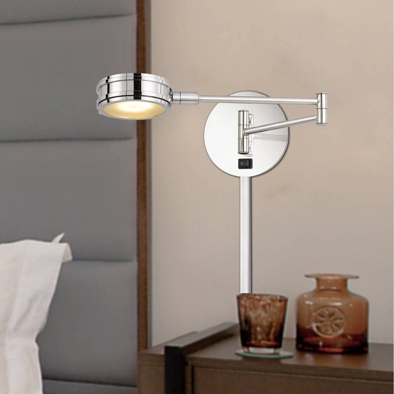 4.75x22 Integrated LED Villach Swing Arm Wall Lamp Chrome - Cal Lighting