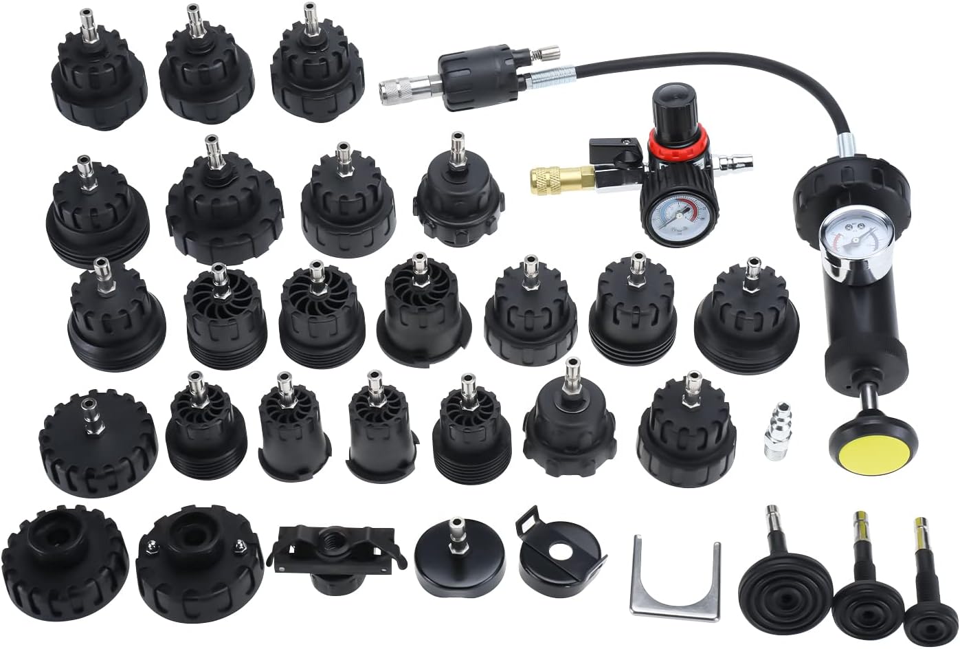 KUNTEC 33 Piece Universal Radiator Pressure Tester & Vacuum Type Cooling System Kit