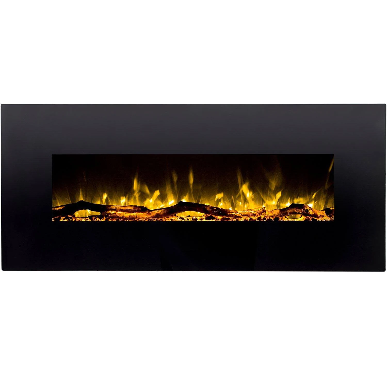 Regal Flame Ashford Black 50-Inch Log Ventless Heater Electric Wall Mounted Fireplace Better Than Wood Fireplaces, GAS Logs, Fir