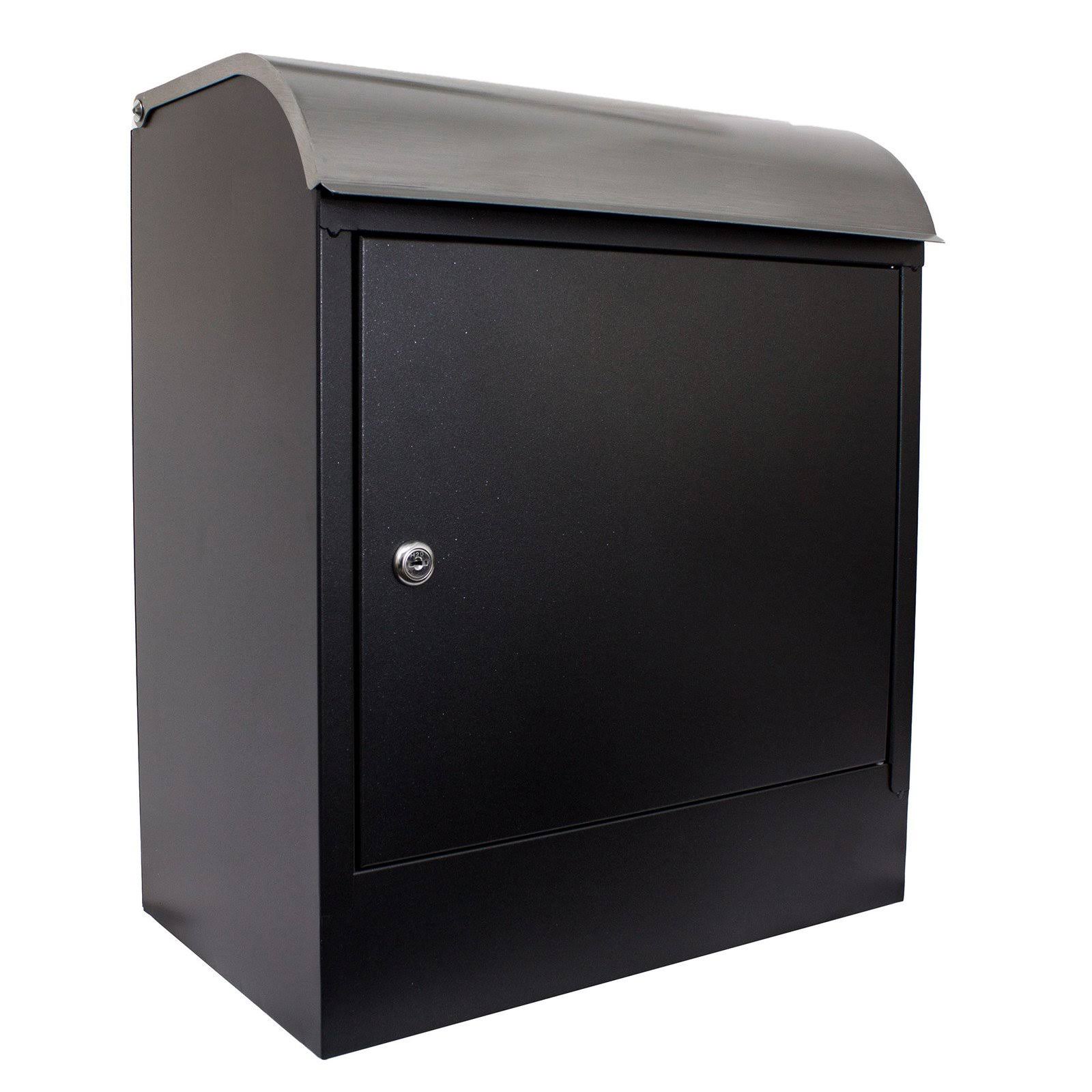 Qualarc WF-PB018 Selma Locking Mail u0026 Parcel Box Black with Stainless