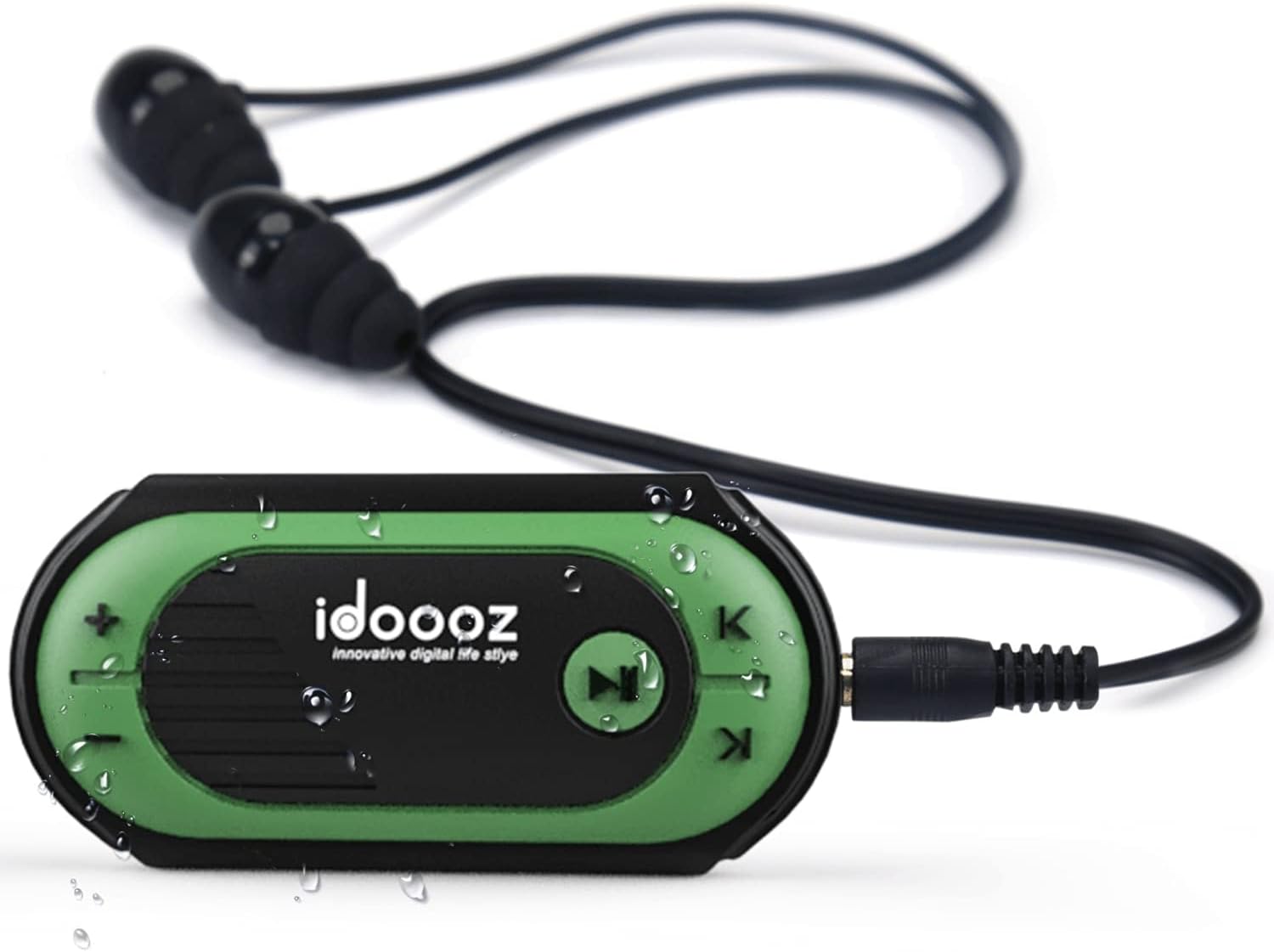 Waterproof MP3 Player, idoooz IPX8 Swimming Music Player with Clip, Underwater Music Player with Headphones for Swimming, Running Jogging (Includes Underwater Headphones) Pack of 2