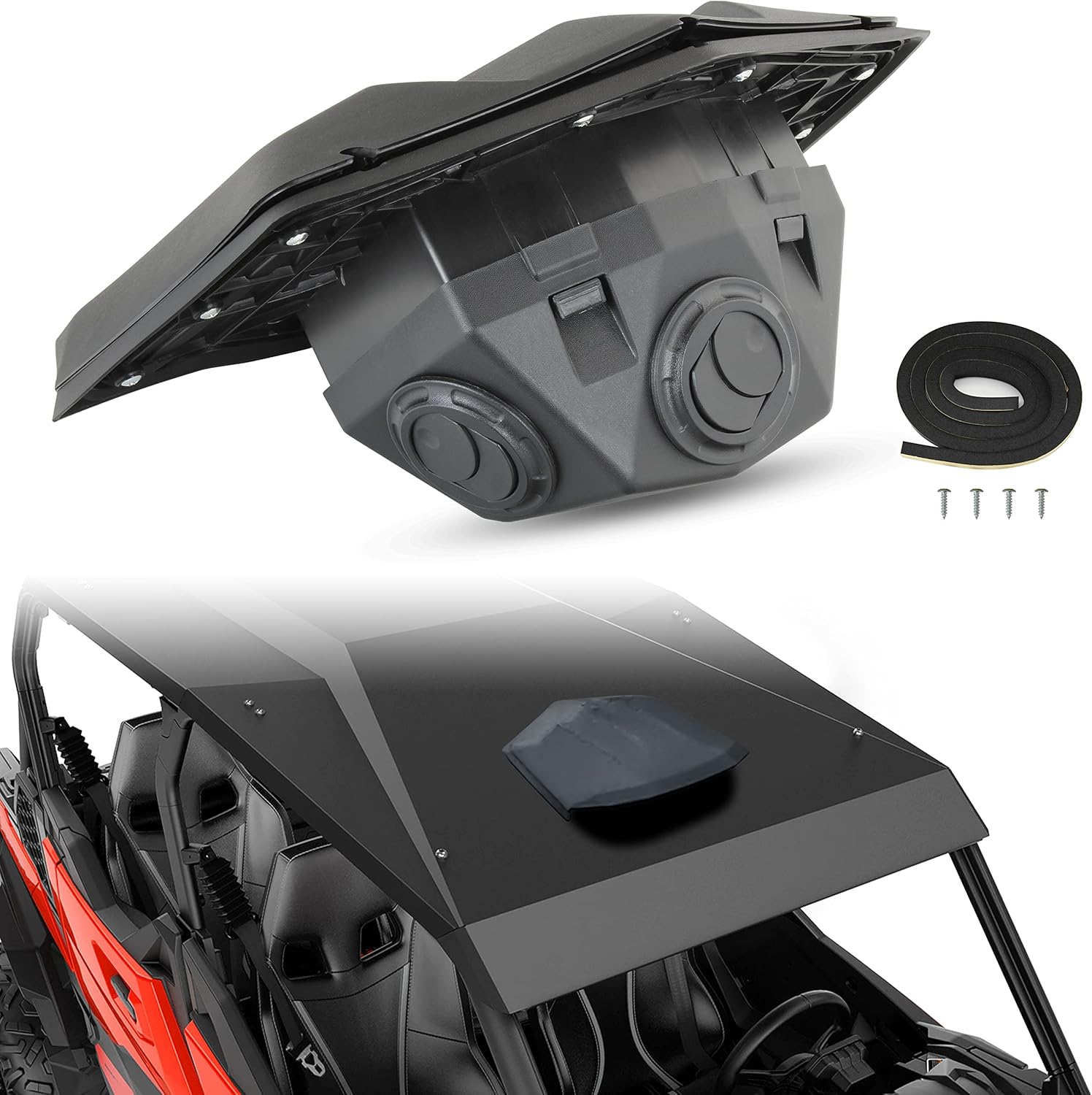 SAUTVS Flat Aluminum Roof Ram Air Kit for Polaris RZR XP/ XP4 1000 2014-2022, RZR PRO XP 2020-2022 and Can-Am Maverick X3, Maverick Trail, Maverick Sport Accessories(Replace #715005279, 1PCS)