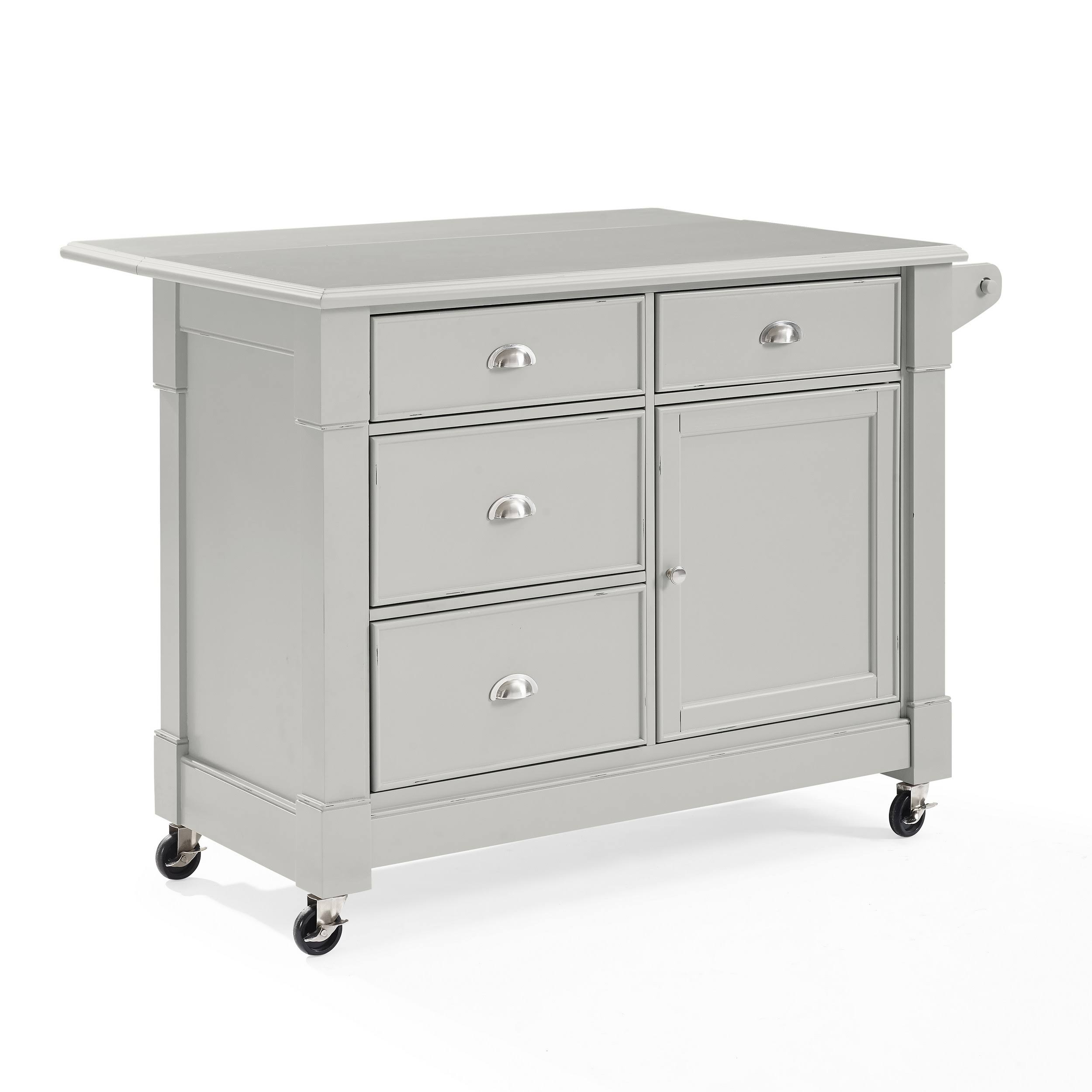 Crosley Furniture Lacey Kitchen Cart in Distressed Gray