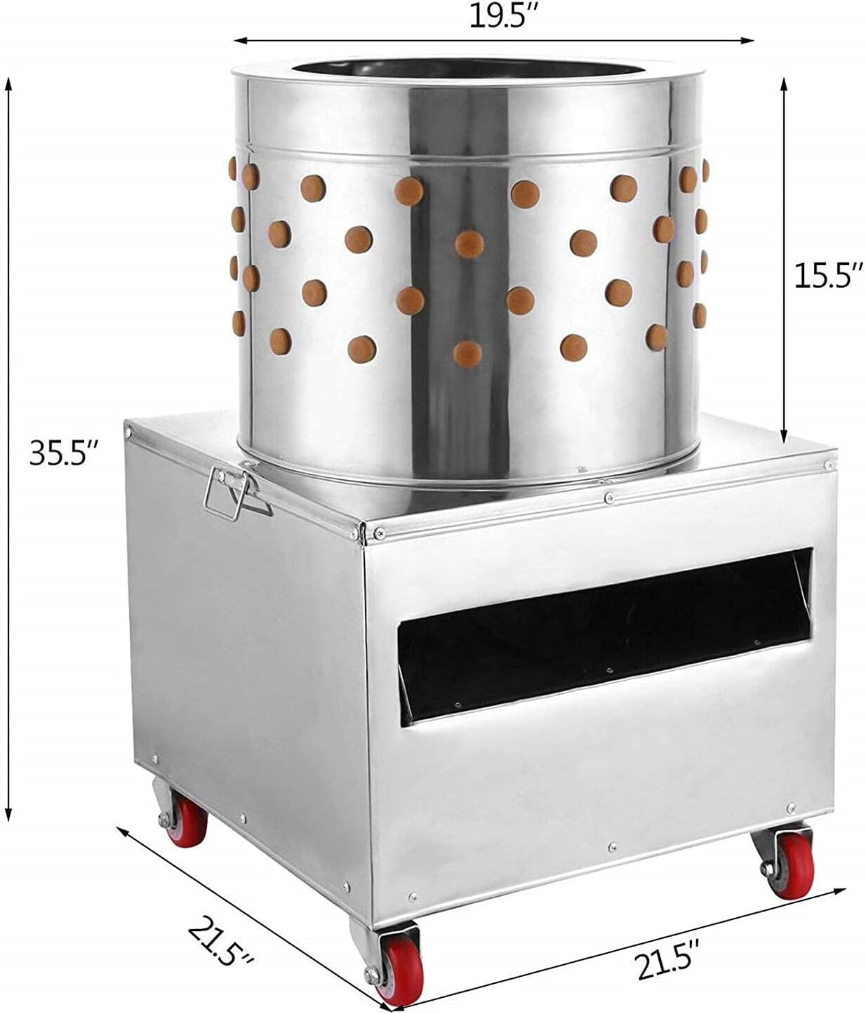 Mmucco 2HP 20In Stainless Steel Chicken Plucker Machine, Plucking Machine De-Feather, 110V 1500w 275r/min