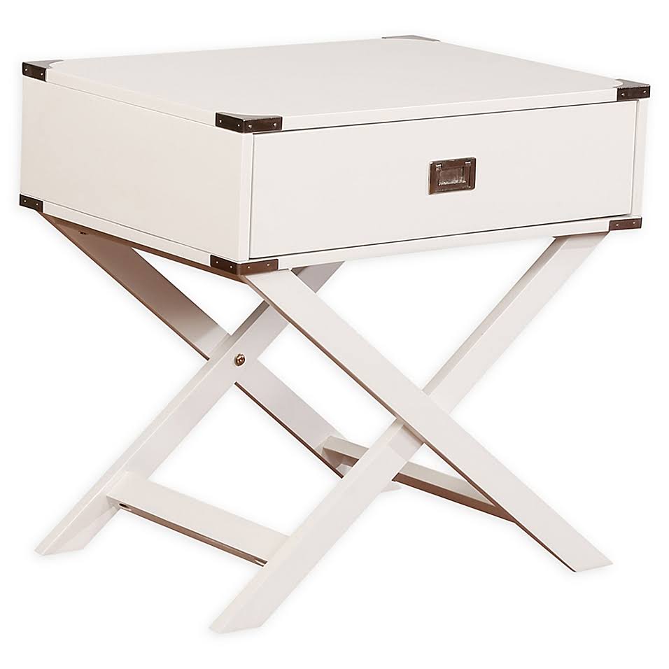 Linon Home Peggy X-Base Accent Table in White