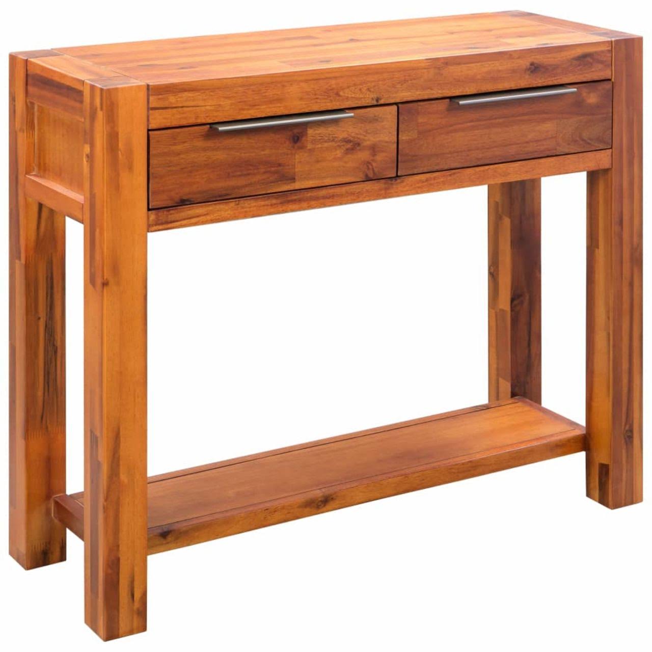 vidaXL Console Table Solid Acacia Wood 33.8x22x11.8x22x29.5x22