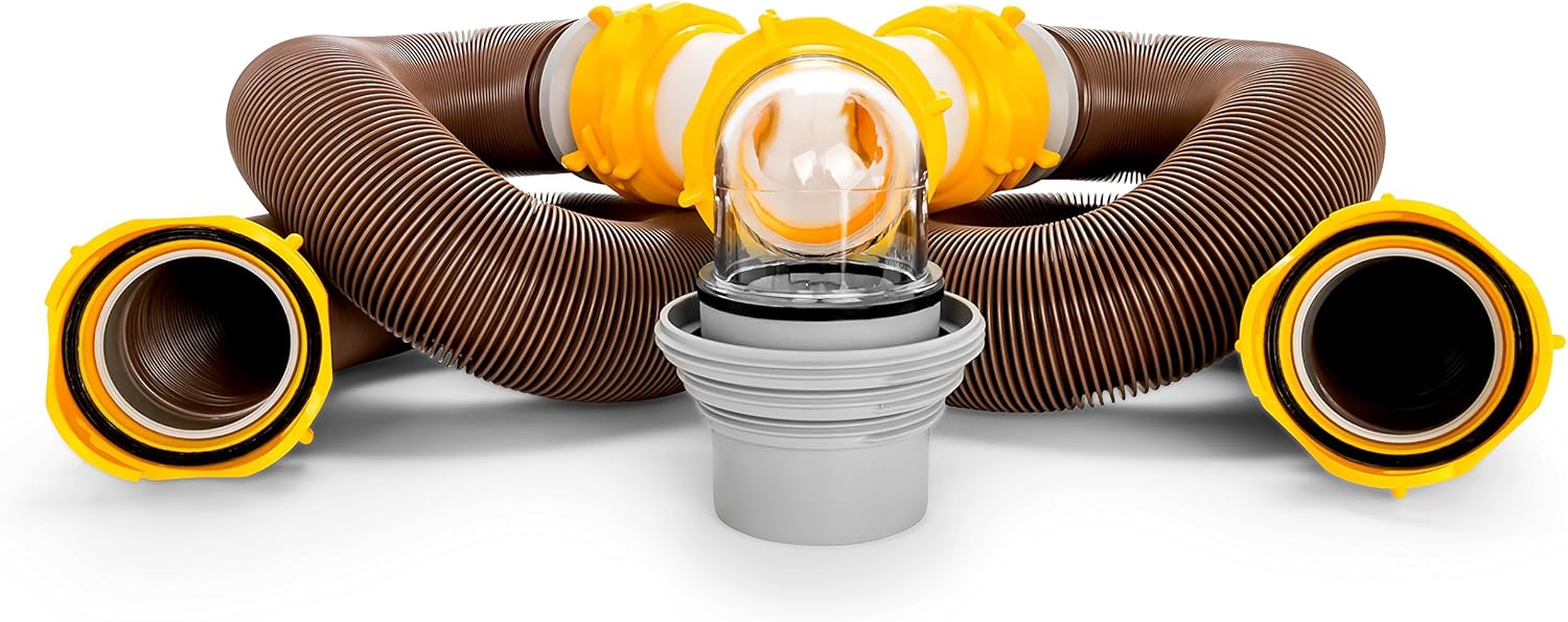 Camco 39471 Revolution 4-in-1 Sewer Elbow - Bayonet Style Elbow Rotates 360 Degrees and is Detachable, Built-in Gasket for an Odor Tight Connection