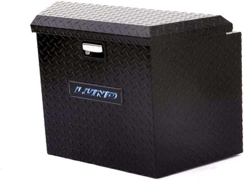 Lund Trailer Tongue Storage Box - Universal Aluminum Black | Dim A: 34; Dim B: 16; Dim C: 22.5; Dim D: 21