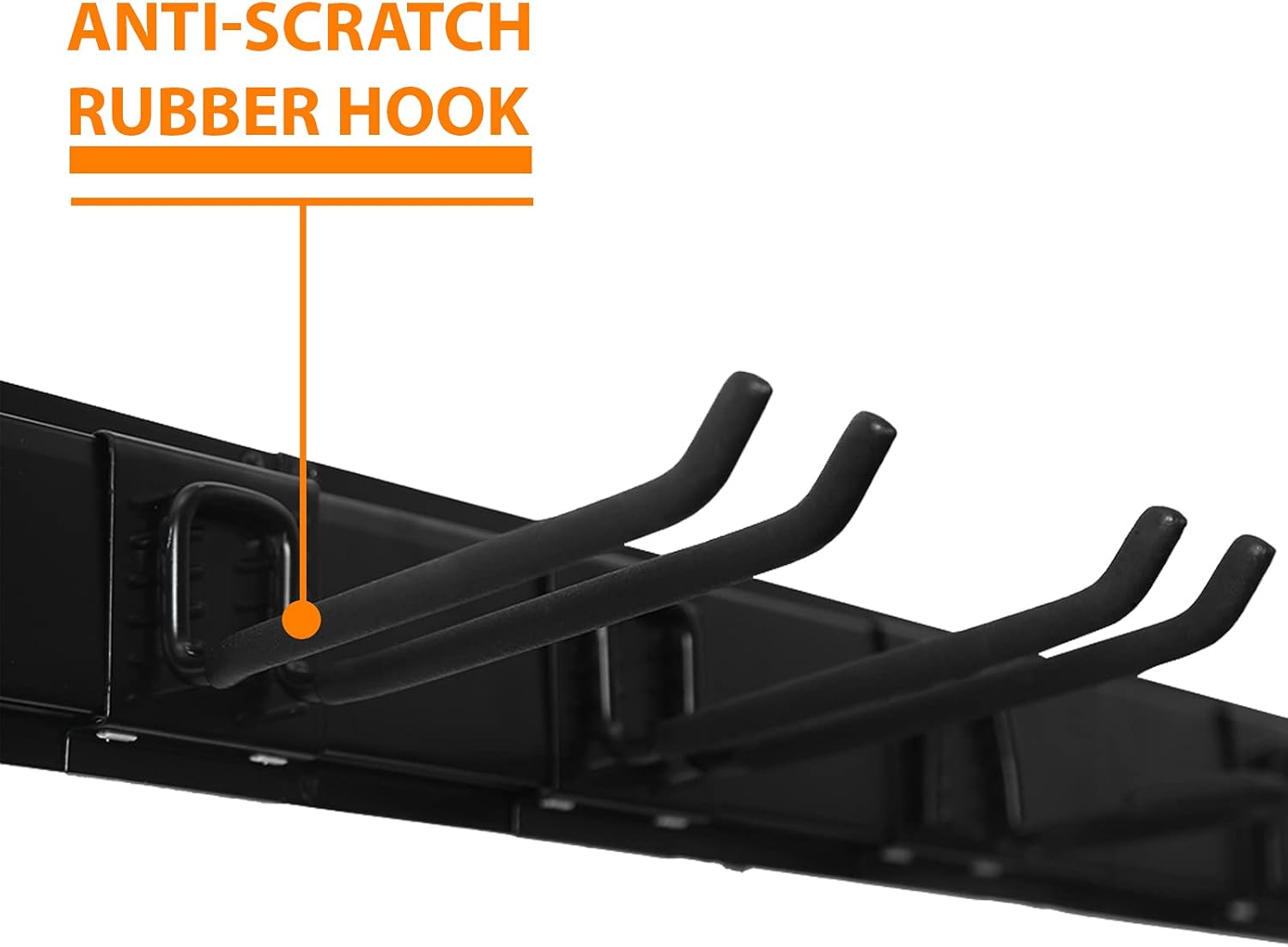 Wallmaster Bike Rack Wall Mount, Bike Storage Rack Indoor Bike Storage Bike Hangers Hooks Garage Storage (7 Hooks and 3 Rails)