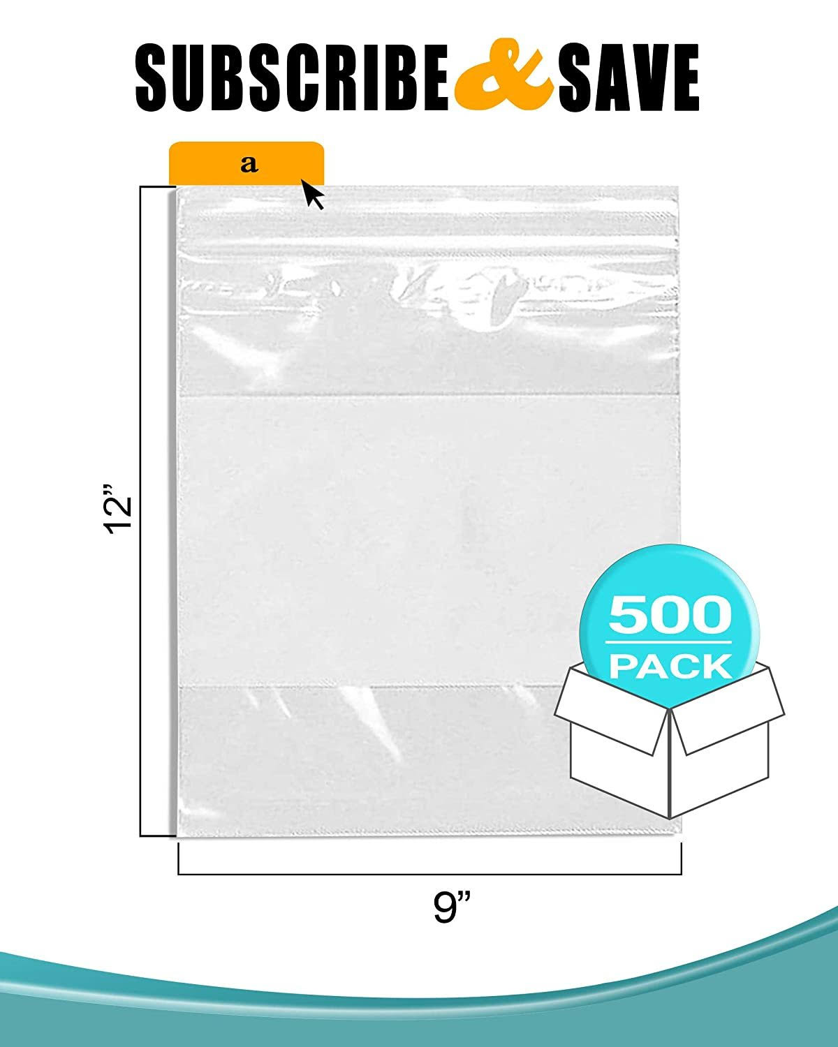 500 Pack White Poly Zip Lock Bags 9x22 x 12x22 6 Mil
