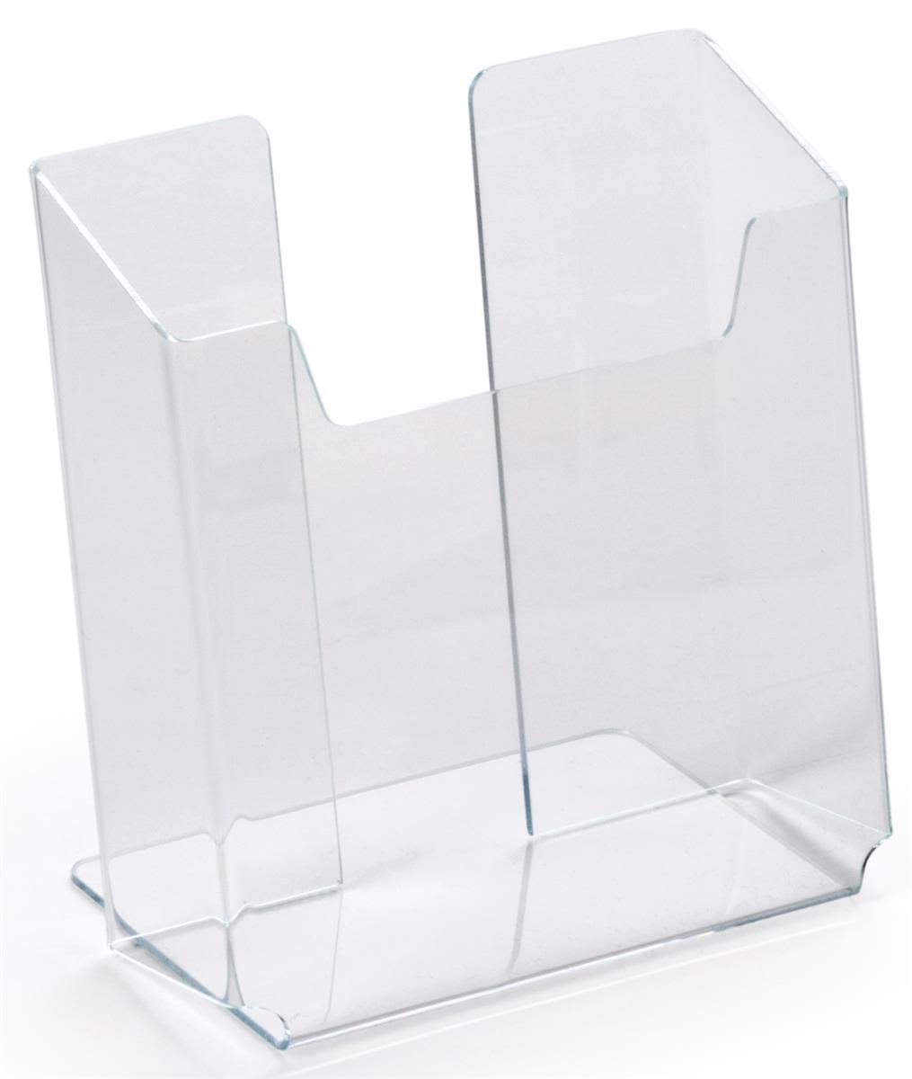 Set of 10, Brochure Holders, Clear Acrylic Desktop Literature Displays Hold 5-1/2W Flyers Countertop Pamphlet Dispensers Have An