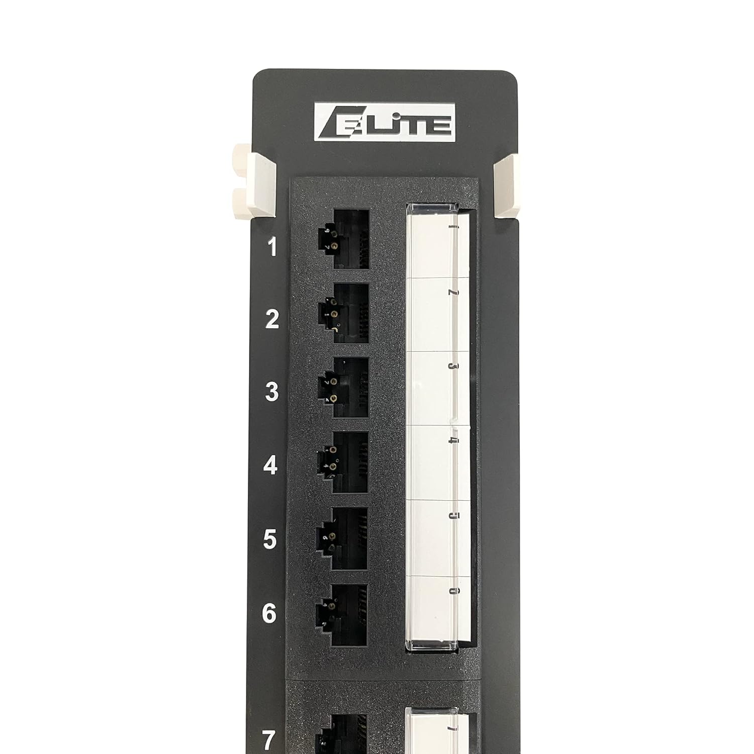 Elite Cat6 12-Port Vertical Patch Panel Mini with 89D Bracket UL Listed, Wall Mountable, 110 IDC