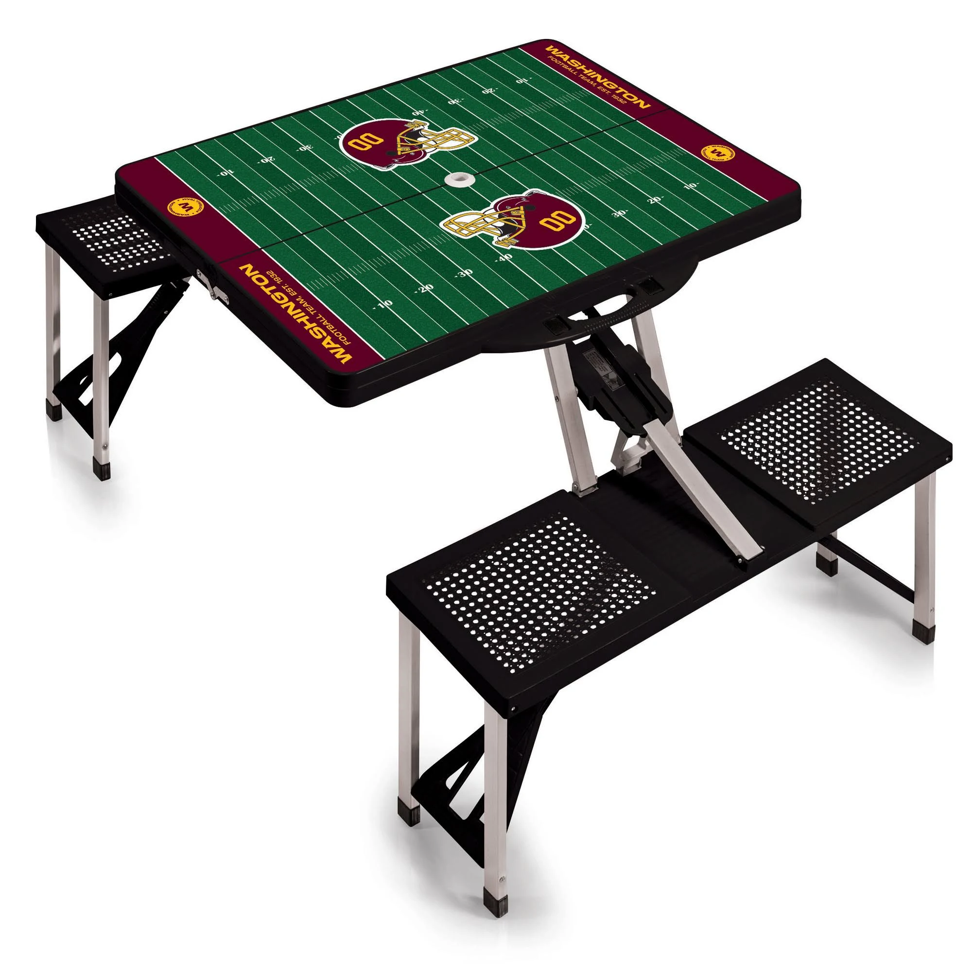 Washington Football Team - Picnic Table Portable Folding Table with Seats, (Black) by Picnic Time Family of Brands