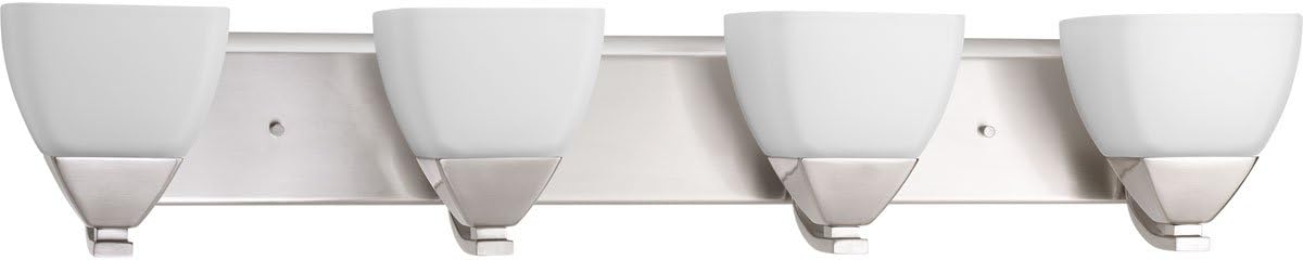 Progress Lighting P2703-09 Contemporary/Soft 4-100W Med Bath Bracket, Brushed Nickel