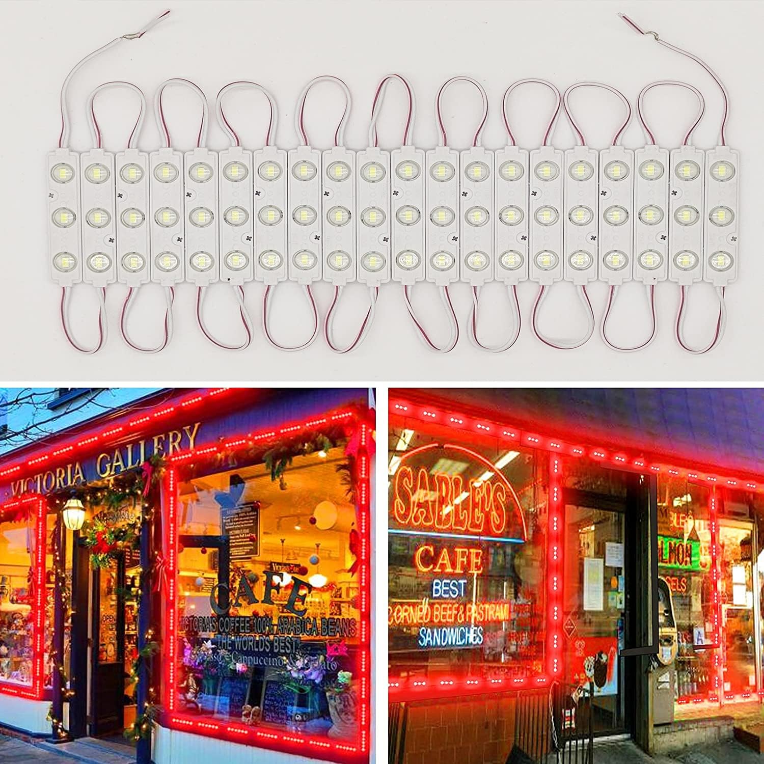 LED Module,AOOYUANKE LED Storefront Lights LED Windows Lights 6000K White 100pcs 49.8 Ft 5730 SMD 150LM Per LED Module IP65 Waterproof Decorative Light for Advertising Signs (White Light) Pack of 2