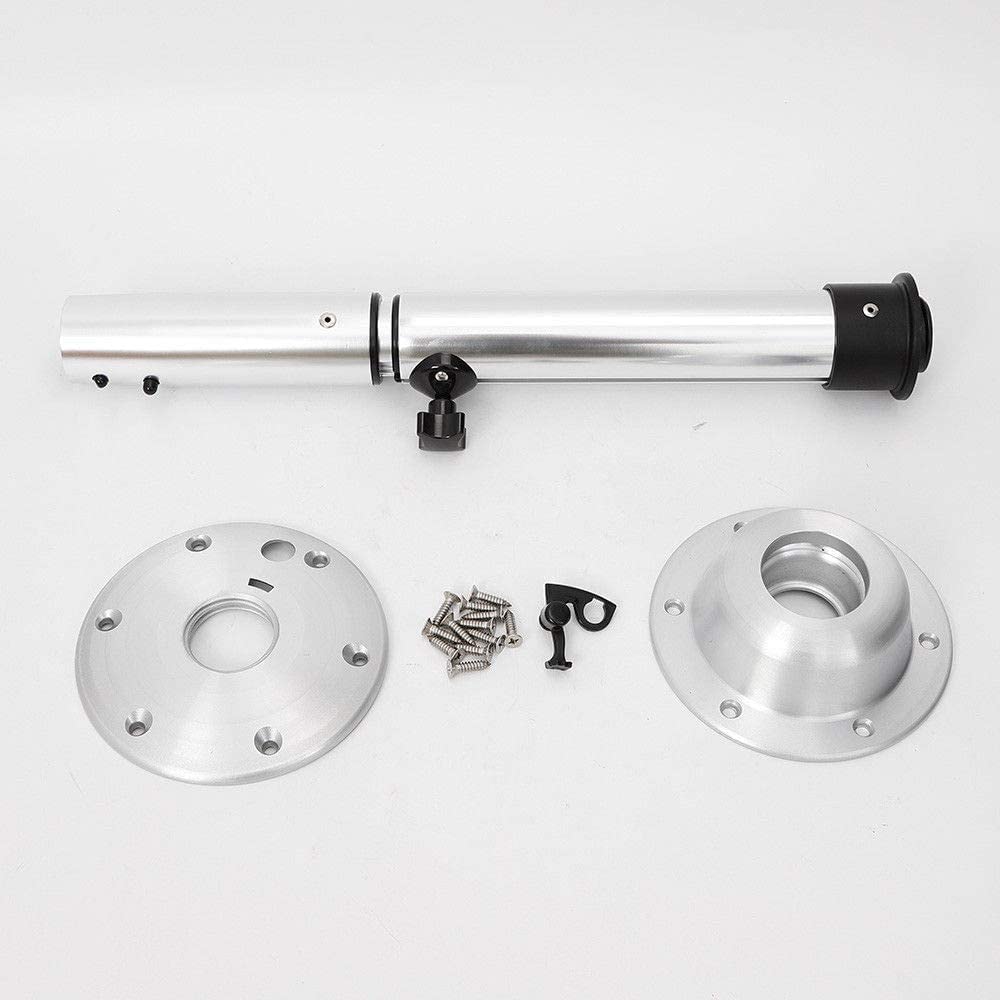 Silver Table Pedestal Adjustable Table Surface Mount Stand Base for RV Boat Caravan Motorhome USA