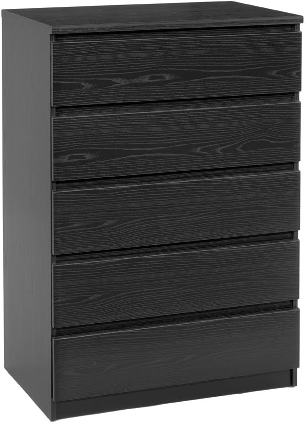 Tvilum Scottsdale 5 Drawer Chest, Black Wood Grain