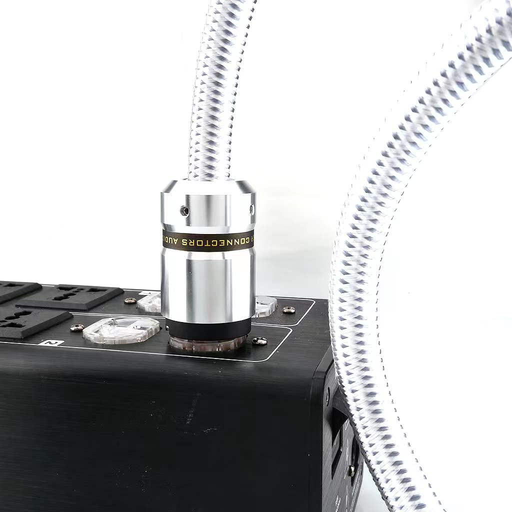 Tertullus HiFi Audiophile AC Power Cable Highend Audio Power Cable 3-Prong 14AWG Audiophile Power Cord 125V 15A Silver Power Cable(1.5M / 4.92FT) Pack of 2