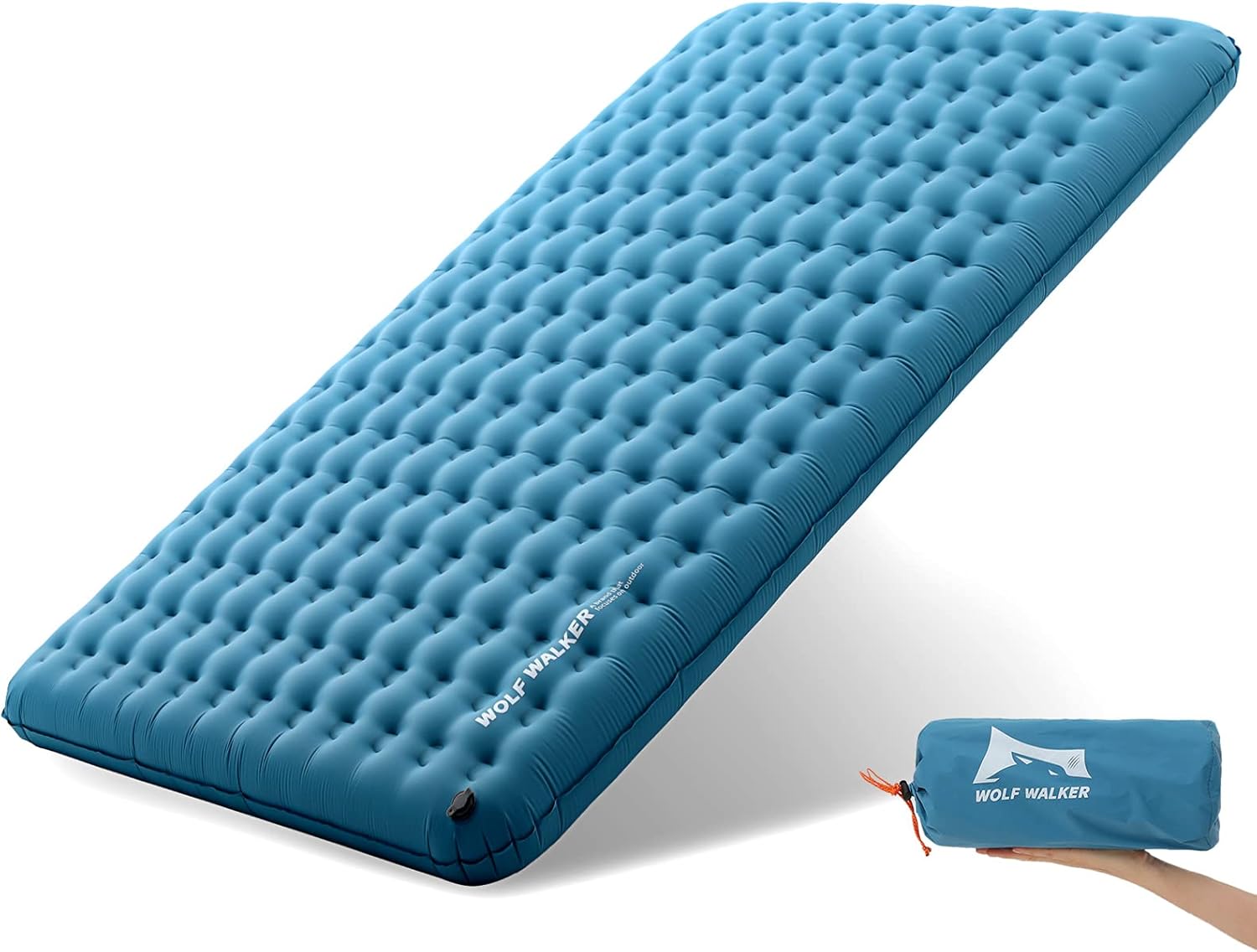 WOLF WALKER Self-Inflatable Sleeping Pad 2 Person for Camping Ultralight Waterproof Double Sleeping Mat 4 Inches Air Mattress Backpacking Hiking Traveling