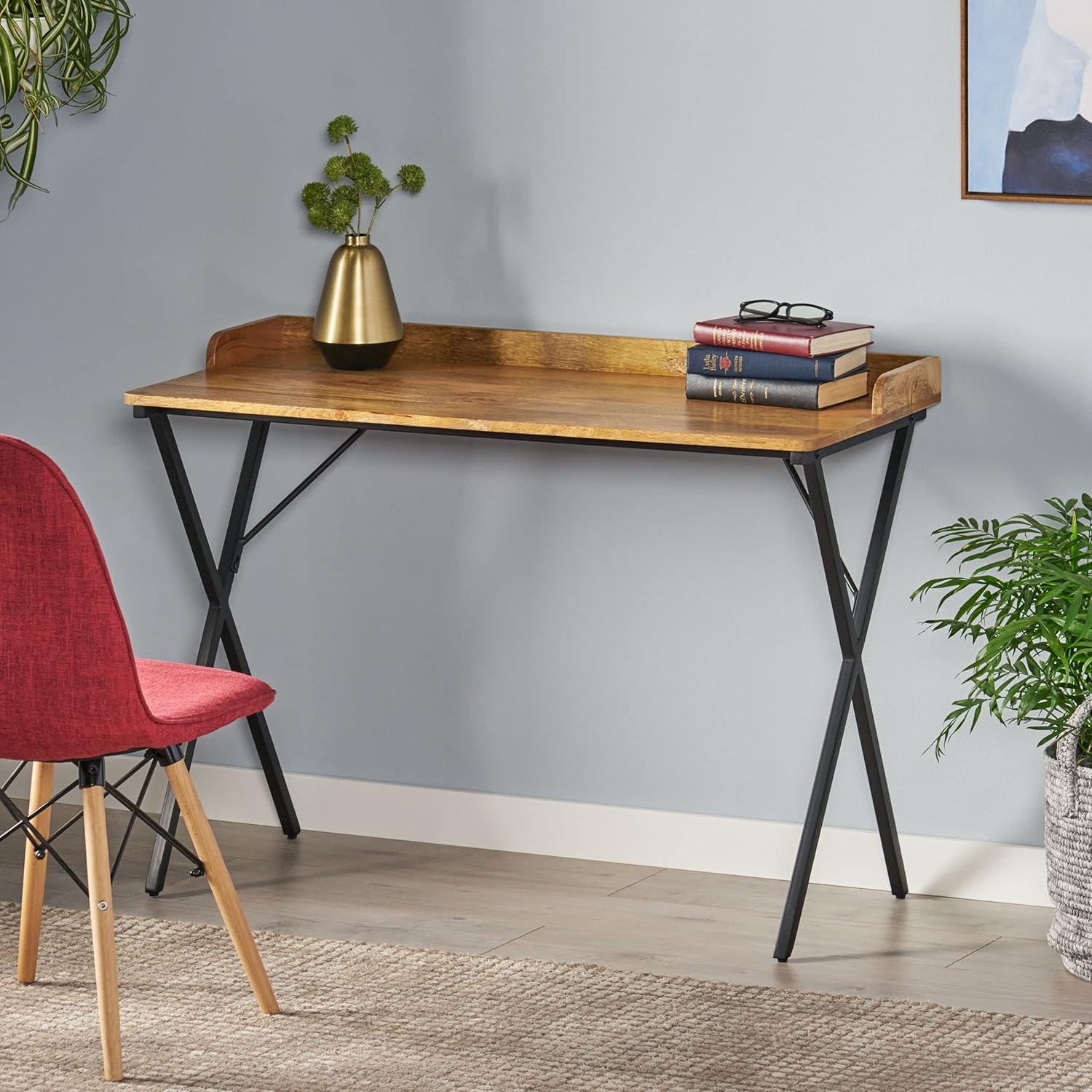 Christopher Knight Home Groveport Desk, Natural + Black