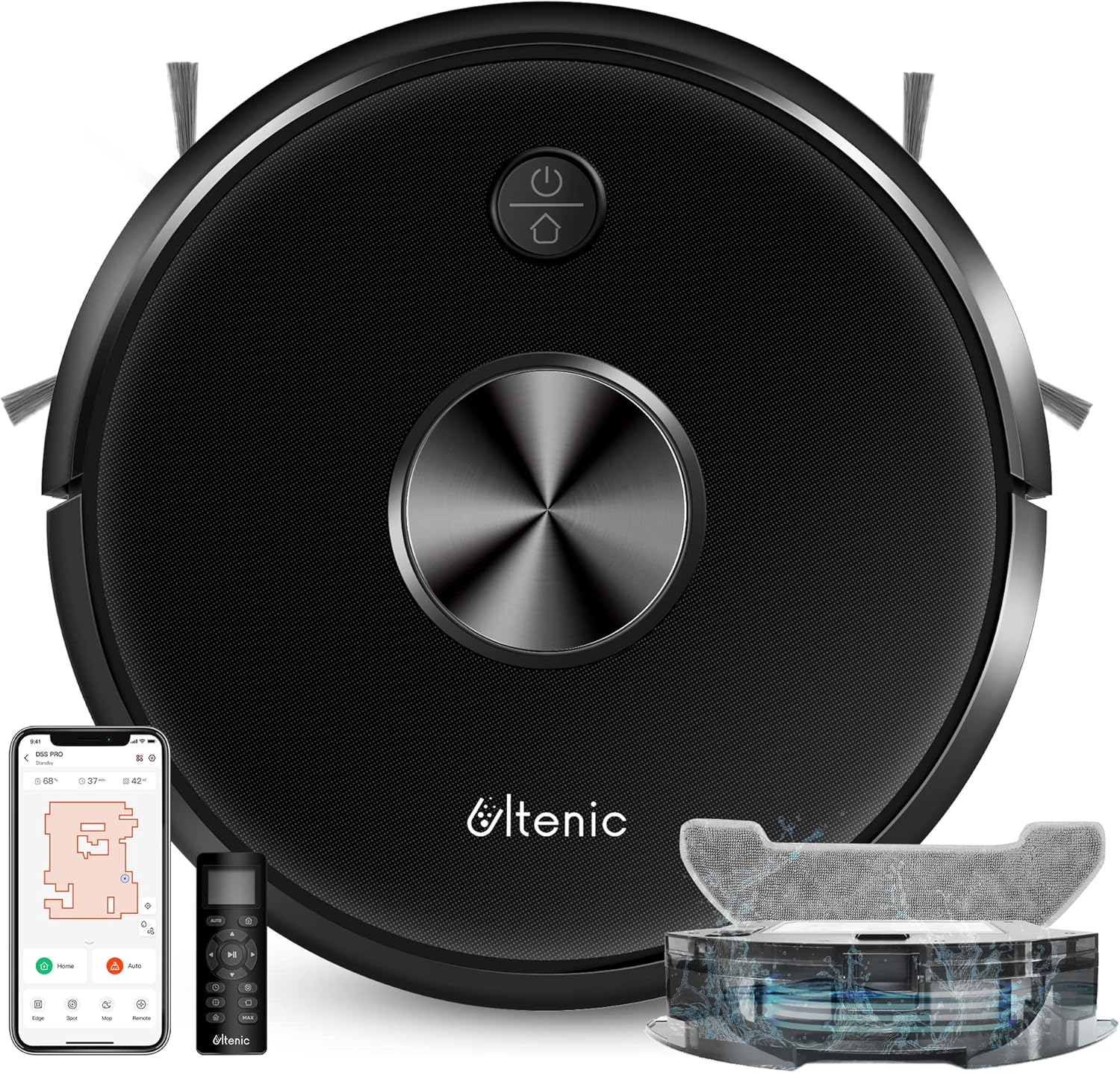 Ultenic D5s Pro Robot Vacuum Cleaner and Mop, 2500Pa Strong Suction, 150Mins Runtime, Wi-Fi Connected, Super-Thin, Works with Alexa, Boundary Strips, Ideal for Pet Hair, Hard Floor and Carpet