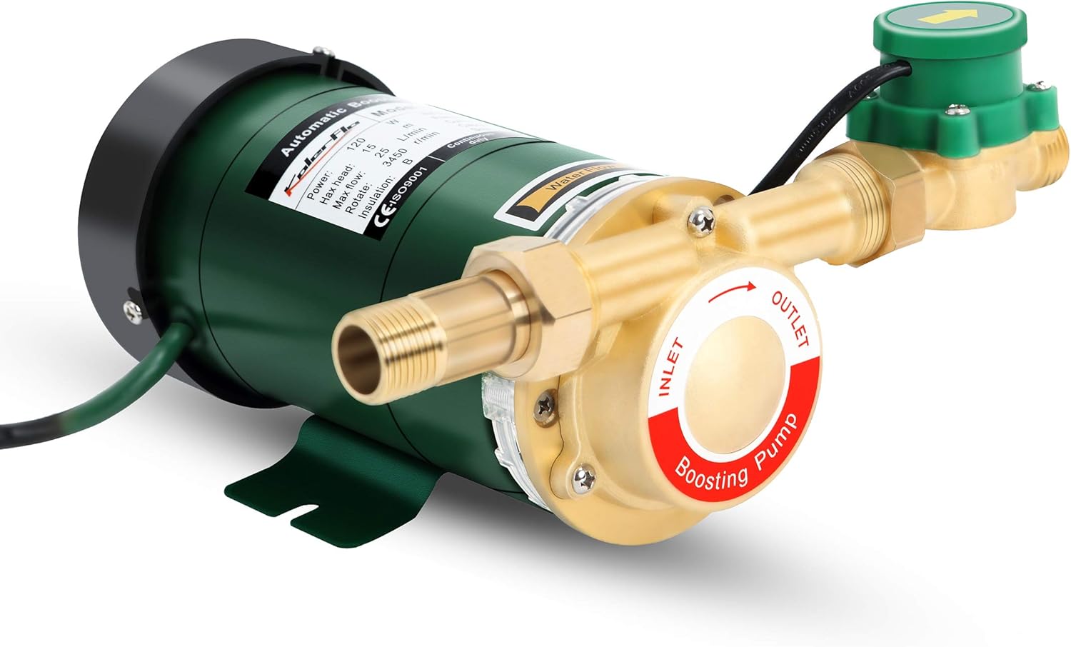 KOLERFLO 120W Water Pressure Booster Pump 115VAC,396 GPH,21.7 PSI Household Automatic Home Booster Pump with Water Flow Switch(H15GR-15)