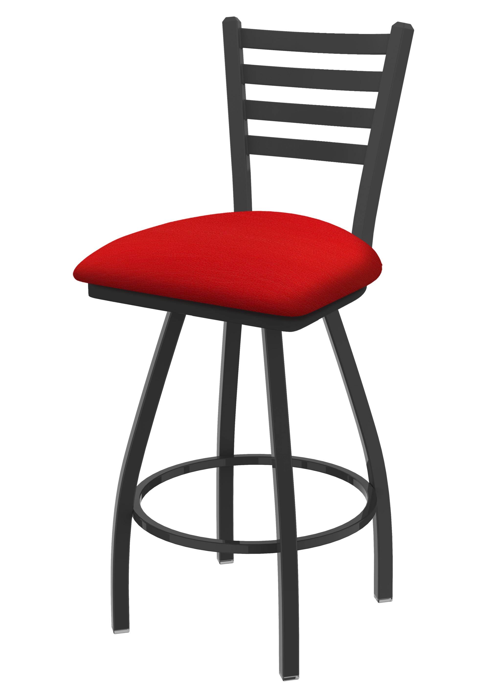 Holland Bar Stool XL 410 Jackie 30x22 Swivel Bar Stool with Pewter Finish and Canter Red Seat