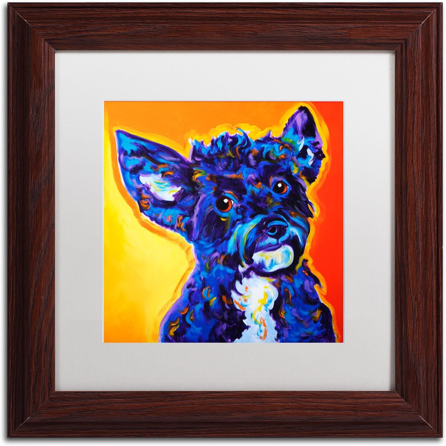 Pebbles Artwork by DawgArt Wood Frame, 11 by 11-Inch, White Matte Pack of 2