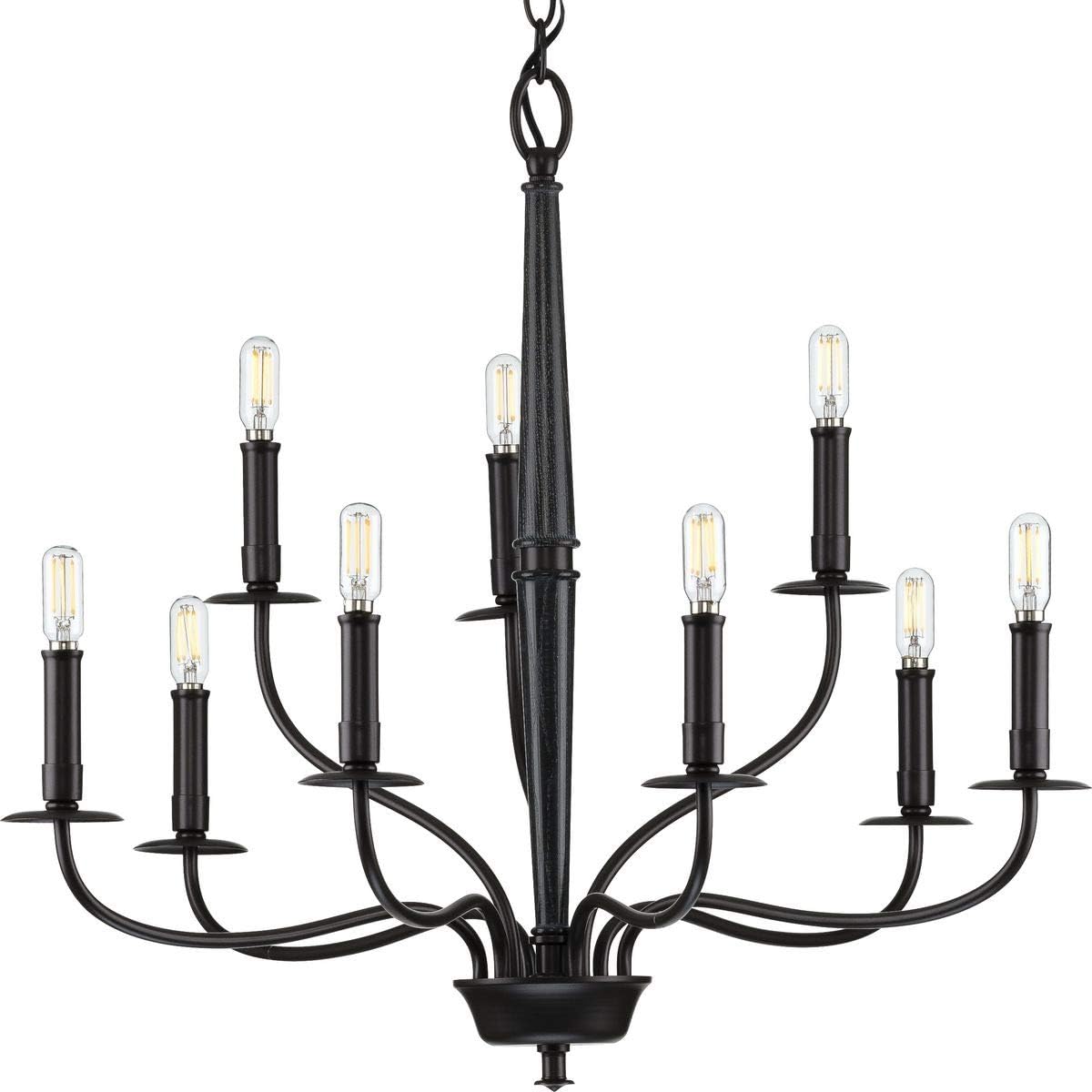 Durrell Collection 9-Light Coastal Chandelier Light Matte Black