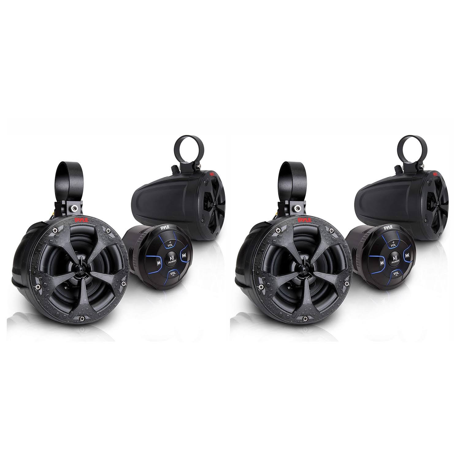Pyle PLUTV46BTA 2 Way 4 inch Off Road Bluetooth 800W Marine Speakers (2 Pack) by VM Express 82057133