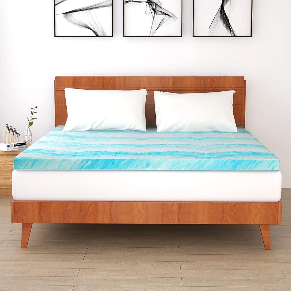 Mattress Topper, 3 Inch Gel Memory Foam Mattress Topper for Full Size Bed Pack of 2