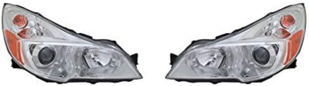 For Subaru Outback Headlight Assembly 2013 2014 Pair Driver and Passenger Side Chrome Bezel For SU2502143C